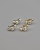 3pearl curve pierce & earring