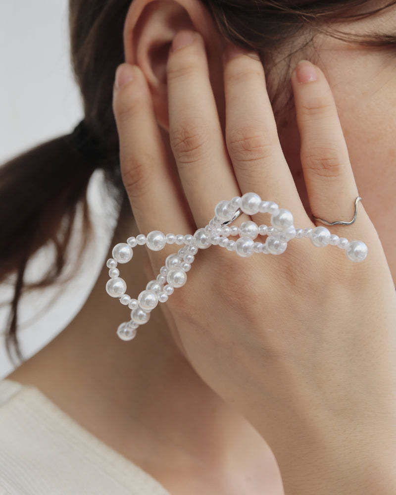 pearl ribbon ring