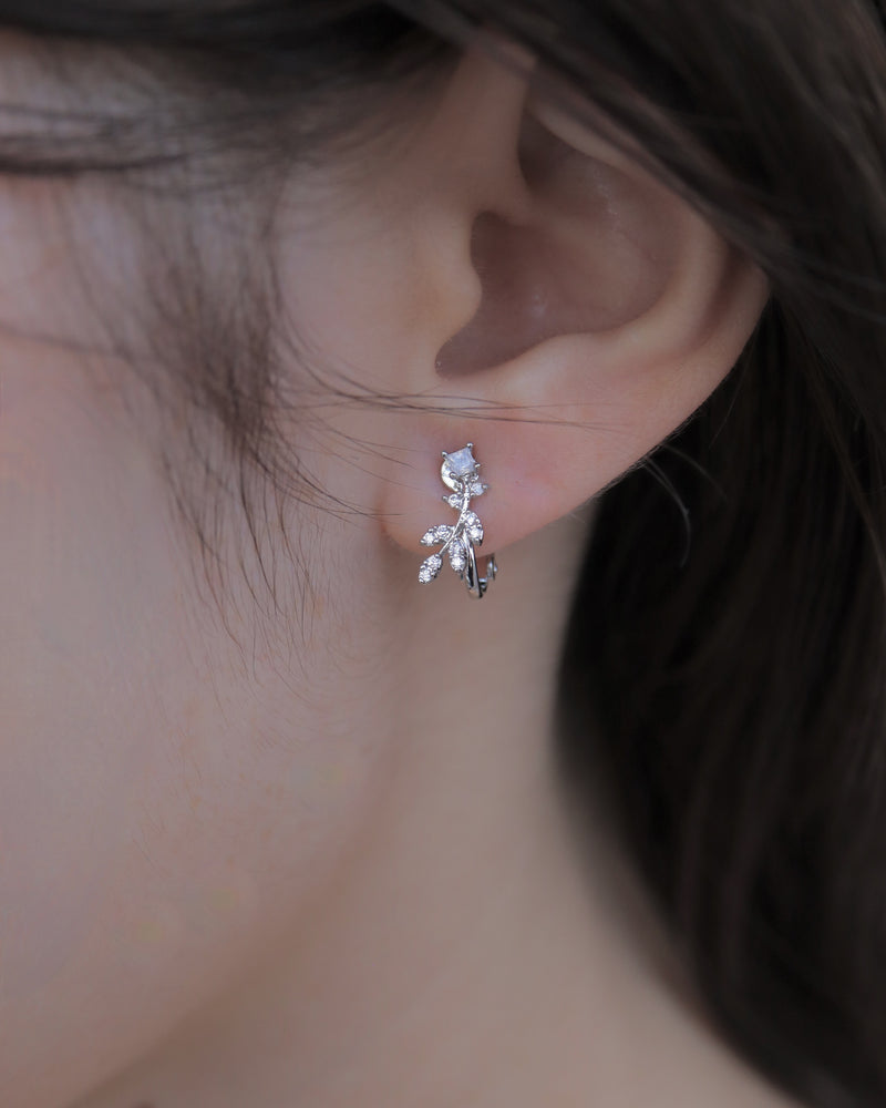 curve leaf pierce & earring