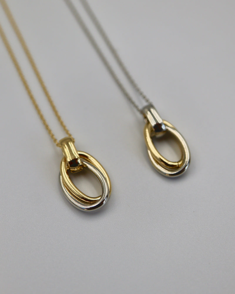 golsil two circle necklace