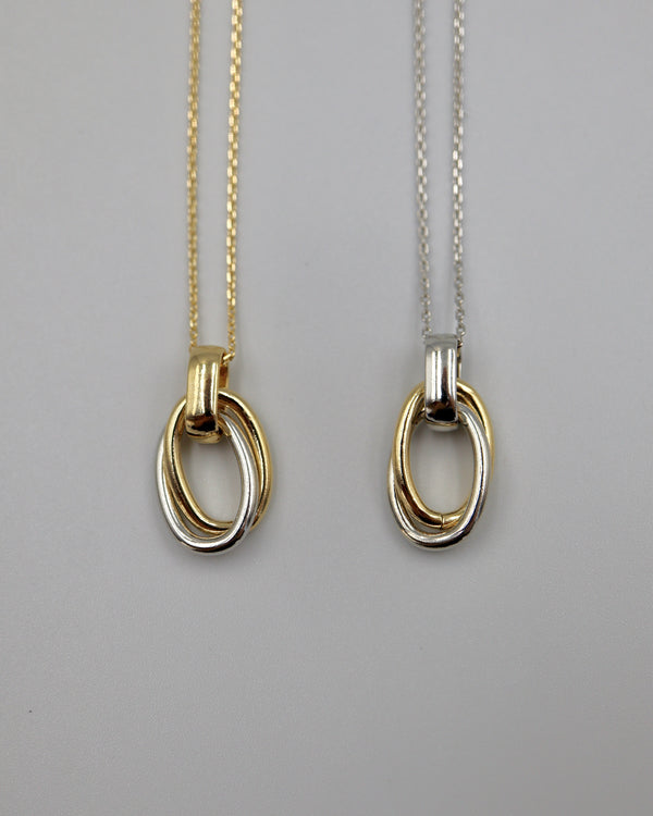 golsil two circle necklace