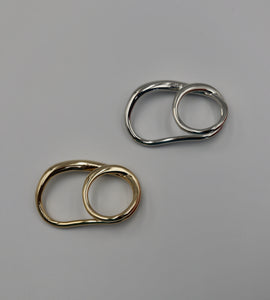 wave cross two finger ring