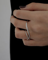 wave cross two finger ring