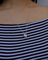 shiny heart long necklace
