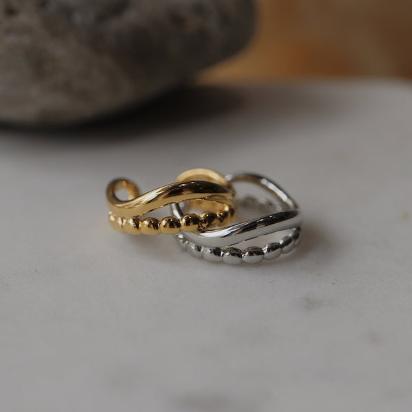 dot wave pinky ring & ear cuff - beller