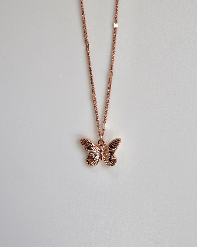 shiny butterfly necklace