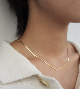 flat snake stainless necklace
