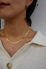 flat snake stainless necklace