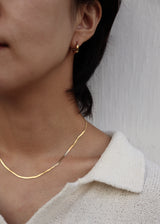 flat snake stainless necklace