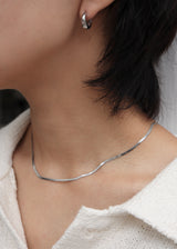 flat snake stainless necklace