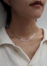 flat snake stainless necklace
