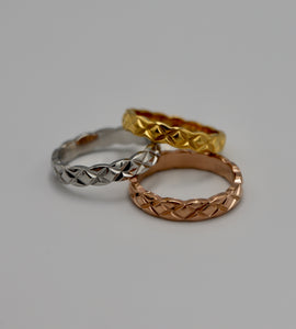 quilting pattern stainless ring