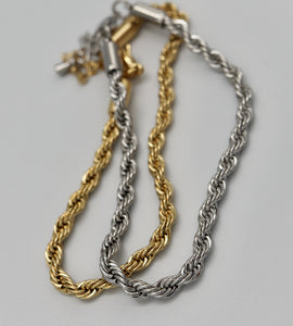 twisted rope stainless bracelet (stainless steel)