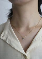 solitaire drop stainless necklace (stainless steel)
