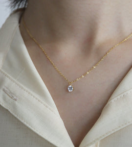 solitaire drop stainless necklace (stainless steel)