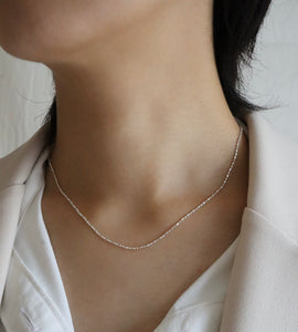 crystal chain necklace (silver925)