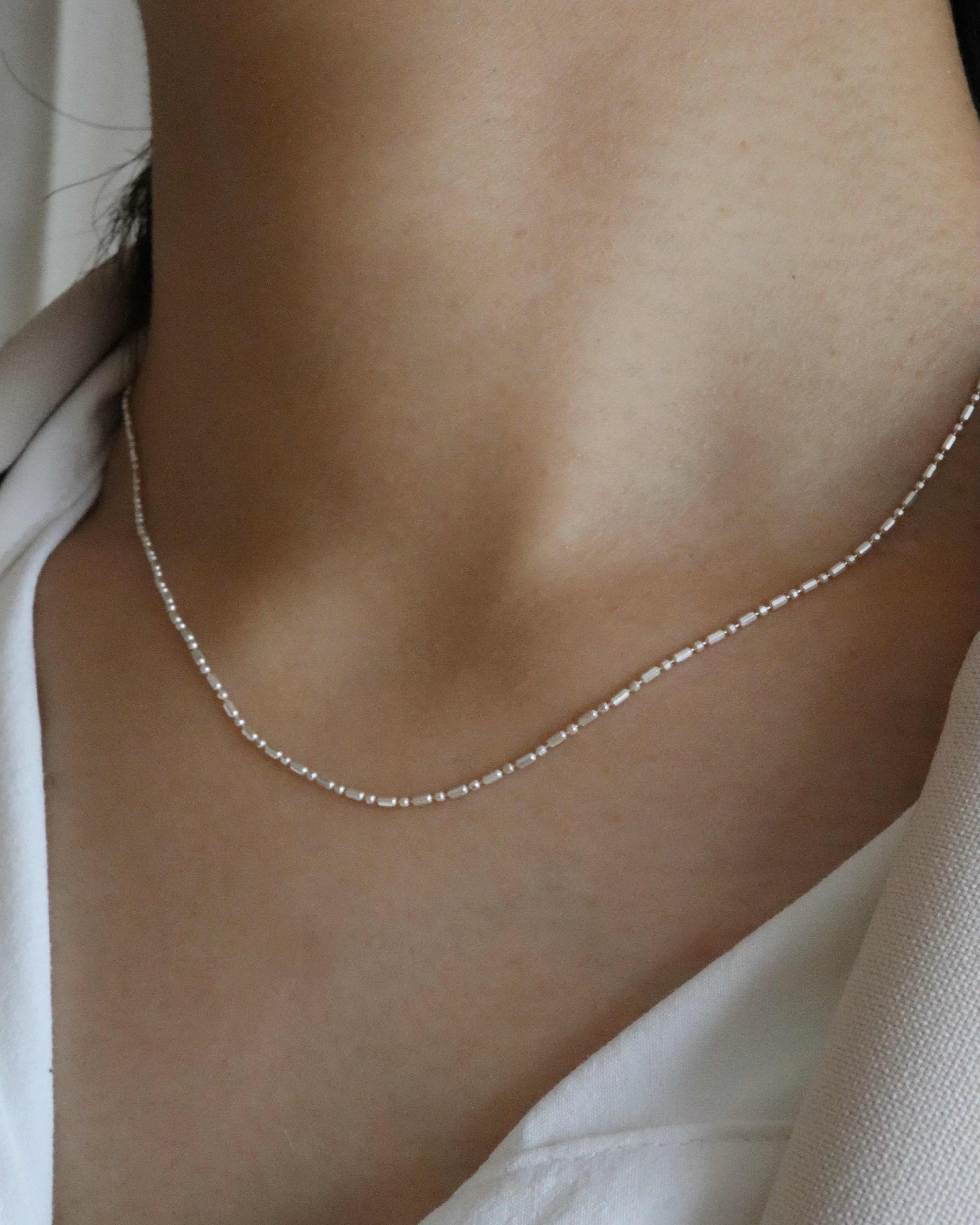 crystal chain necklace (silver925) – beller