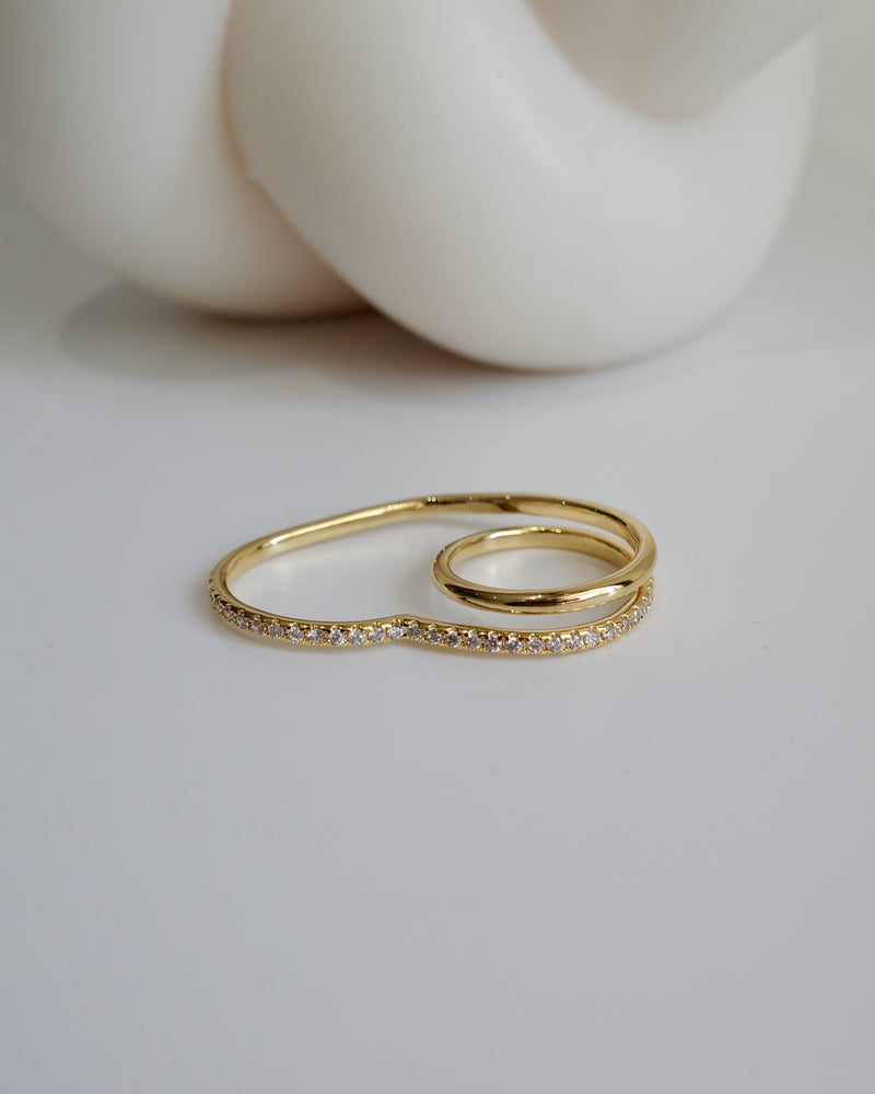 zir heart two finger ring