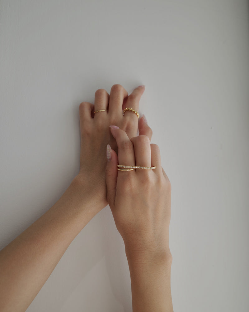 zir heart two finger ring