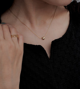 plump heart stainless necklace（stainless steel）