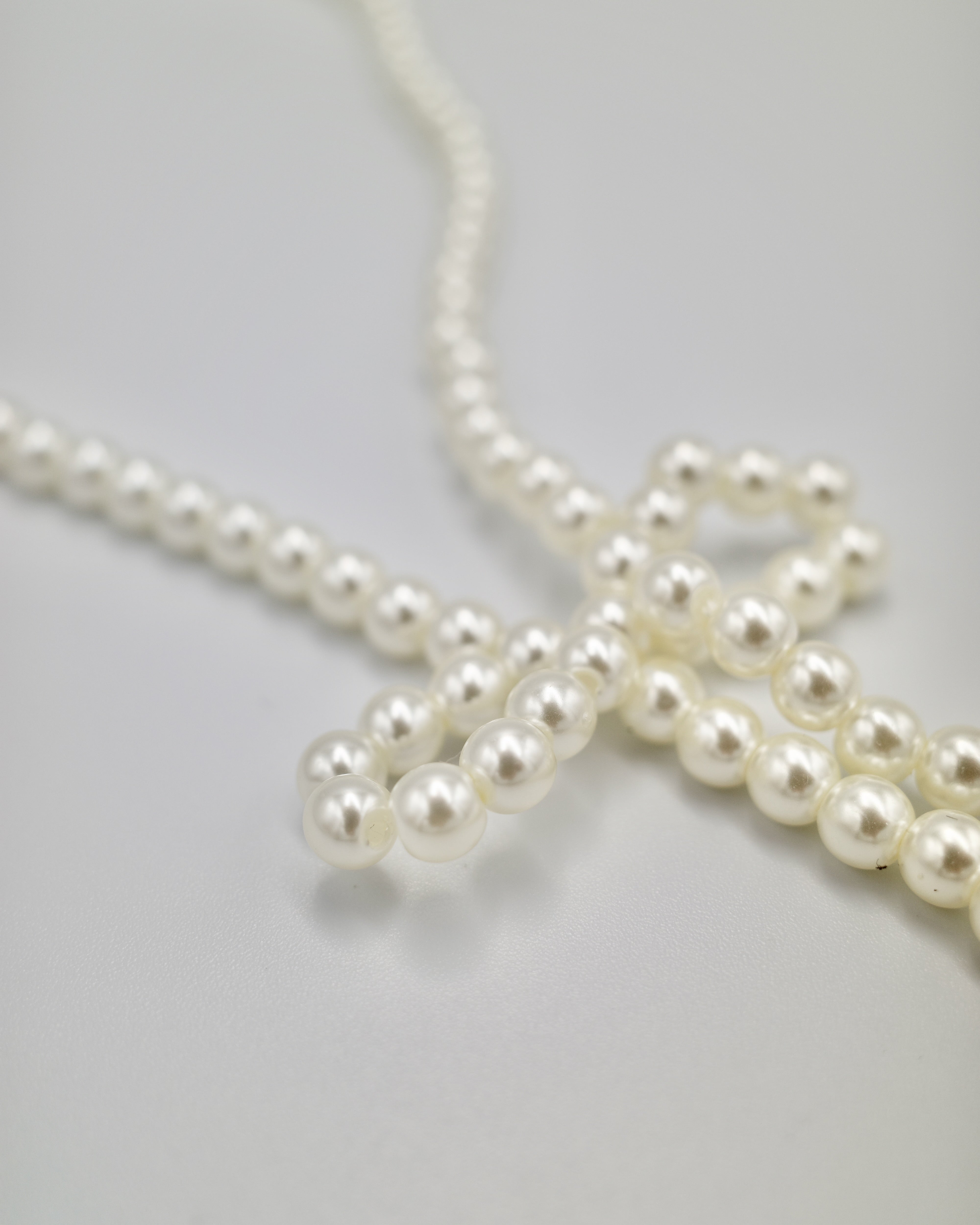 pearl ribbon long necklace – beller