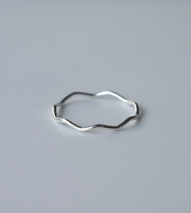 thin ripple line ring (silver925)