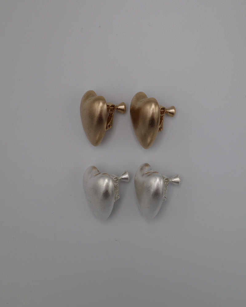 matte heart pierce & earring