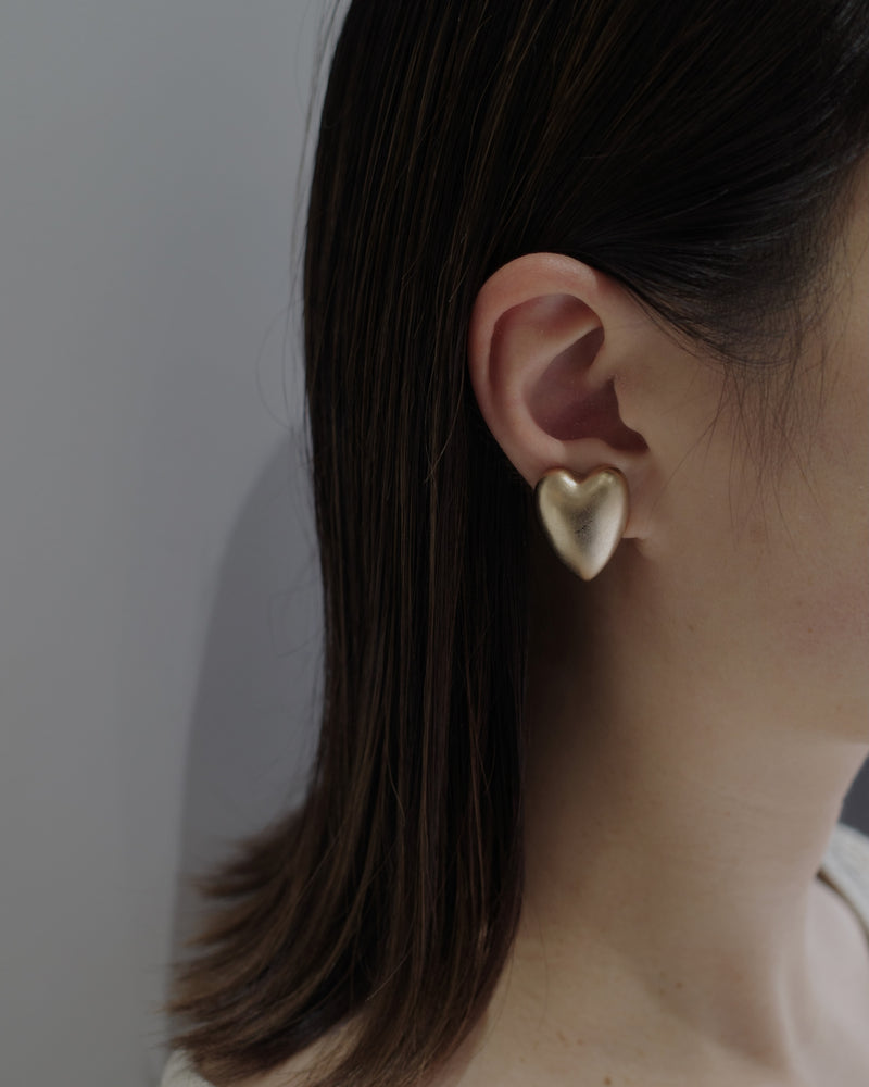 matte heart pierce & earring