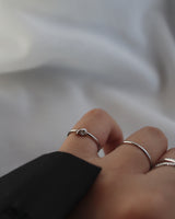 shiny knot pinky ring