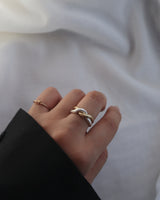 matte golsil wave ring