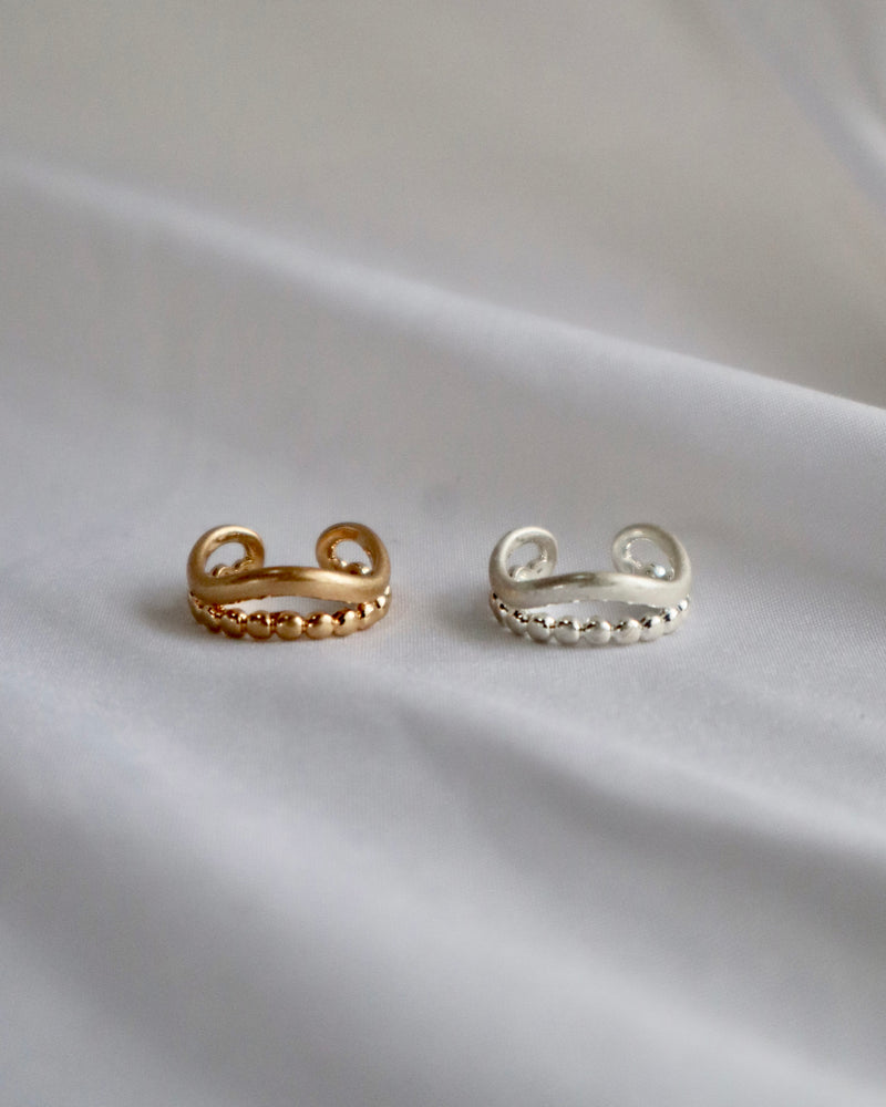 dot wave pinky ring & ear cuff