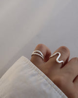 dot wave pinky ring & ear cuff