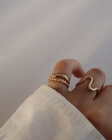 dot wave pinky ring & ear cuff