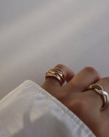 overlapping threads pinky ring & ear cuff