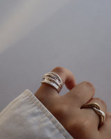overlapping threads pinky ring & ear cuff
