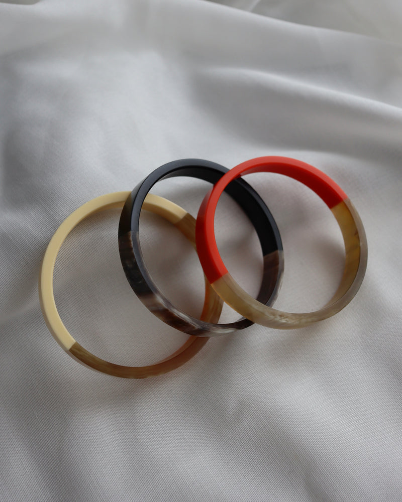thin bi-color buffalo bangle