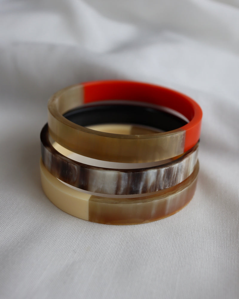 thin bi-color buffalo bangle