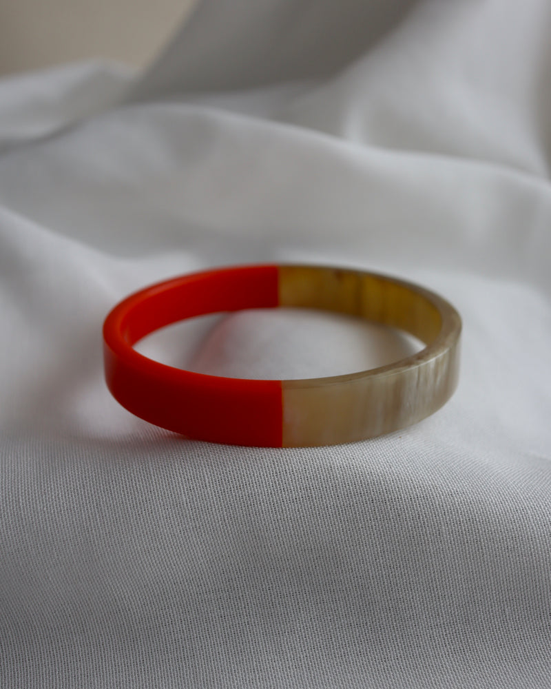 thin bi-color buffalo bangle
