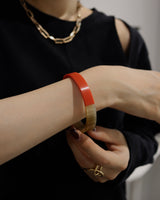 thin bi-color buffalo bangle