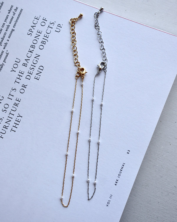 thin pearl chain anklet