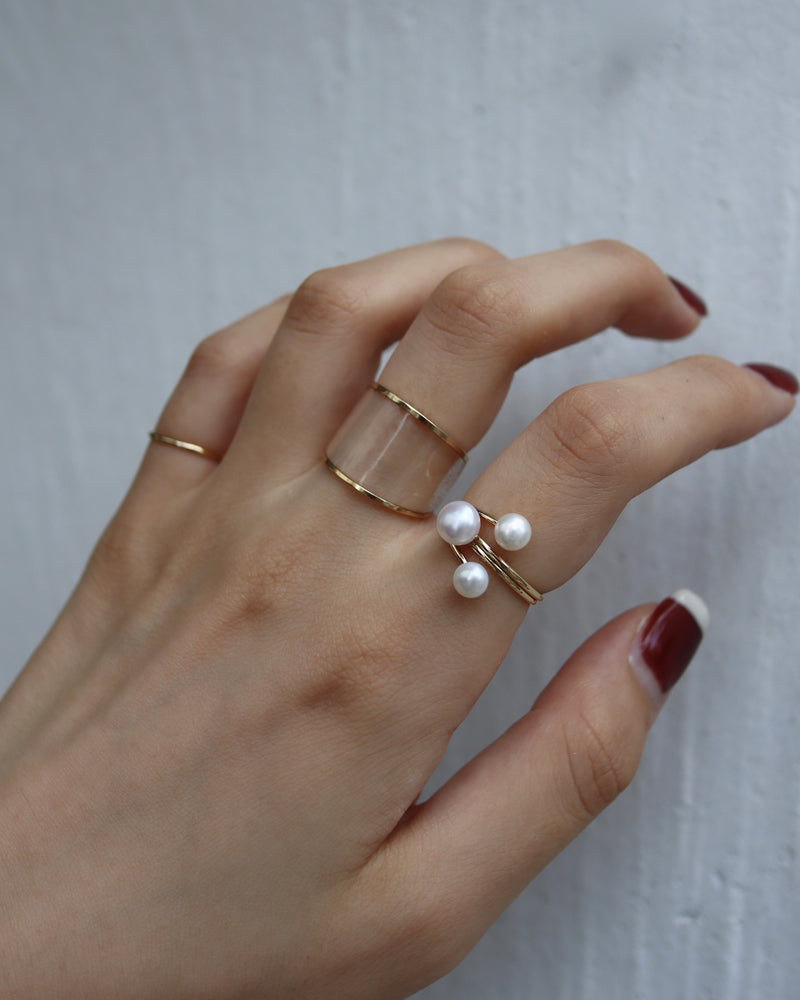 triplet pearl ring