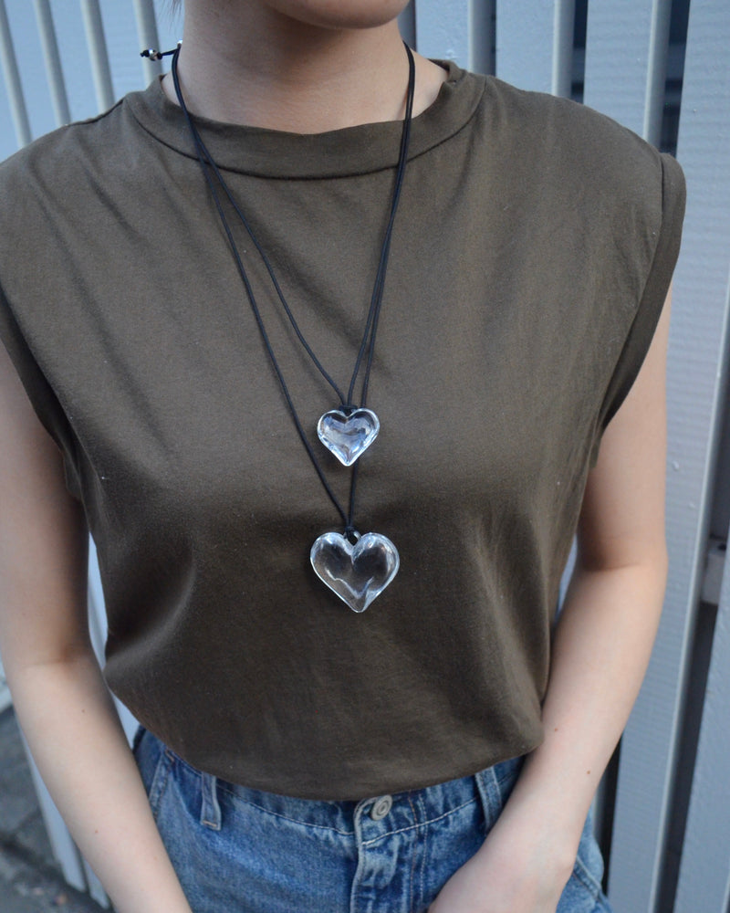 clear heart necklace