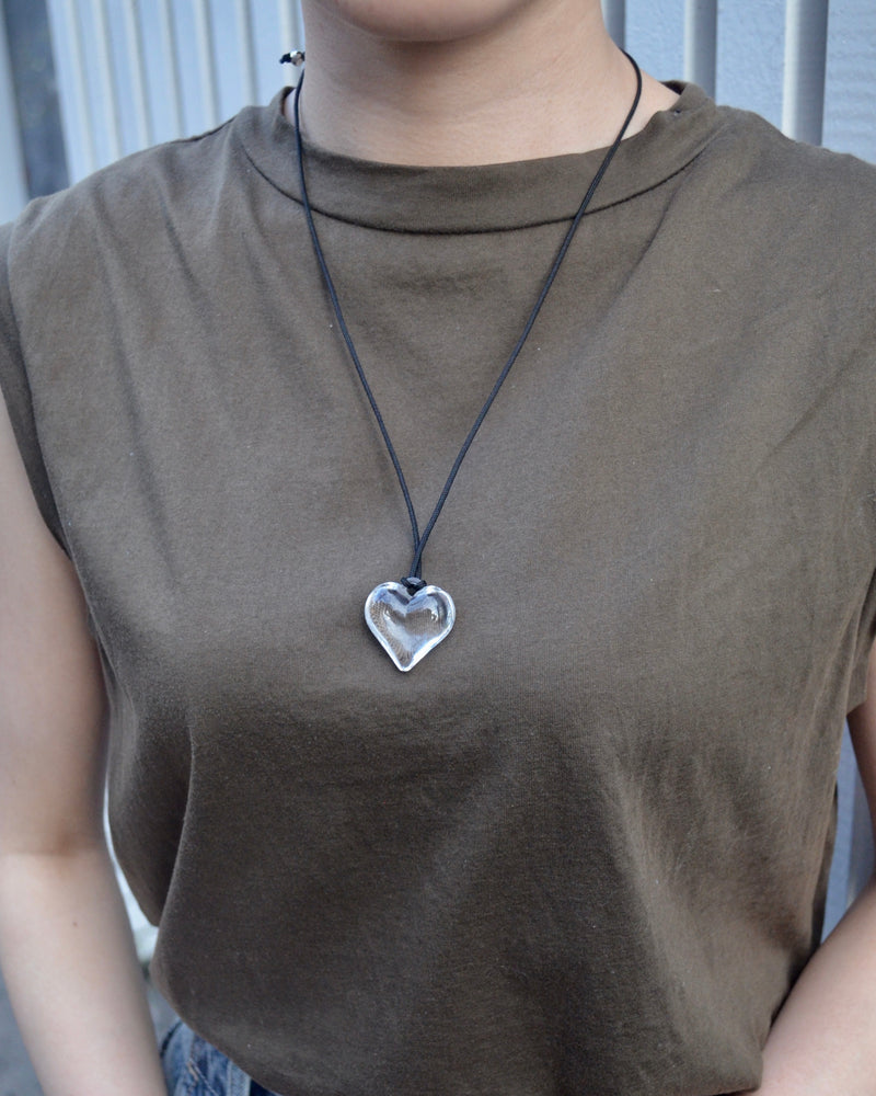 clear heart necklace