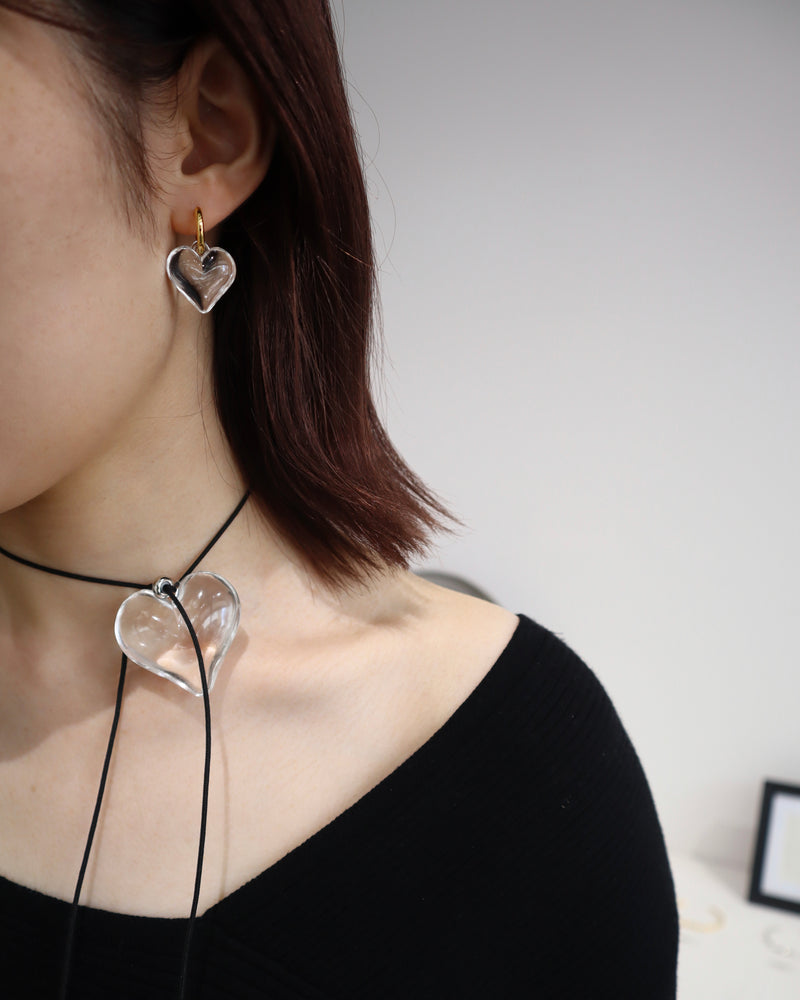 clear heart necklace