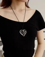 clear heart necklace