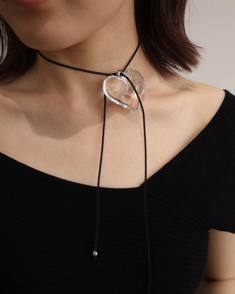 clear heart necklace