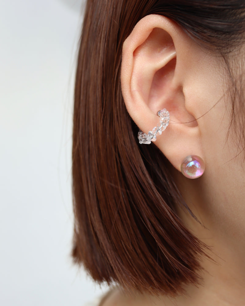 clear beads ear cuff