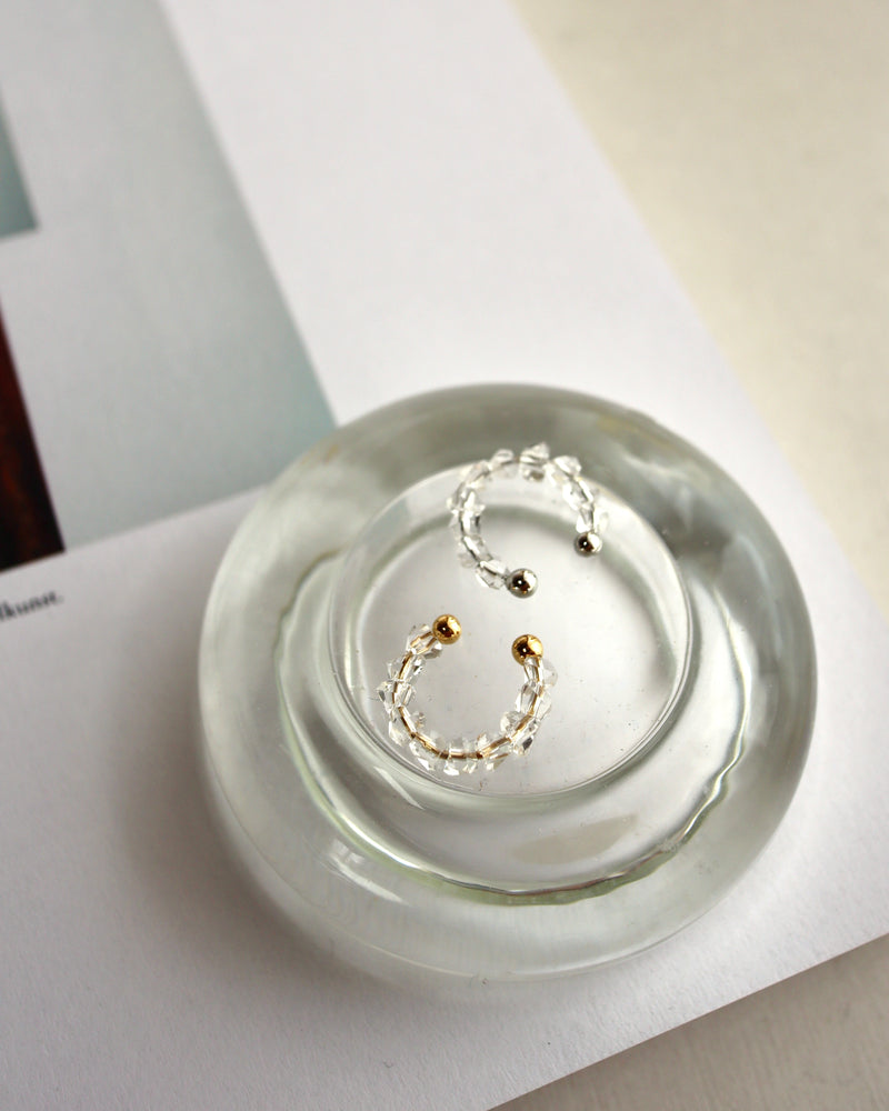 clear beads ear cuff
