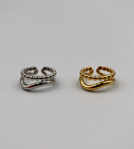 shiny curve dot ring