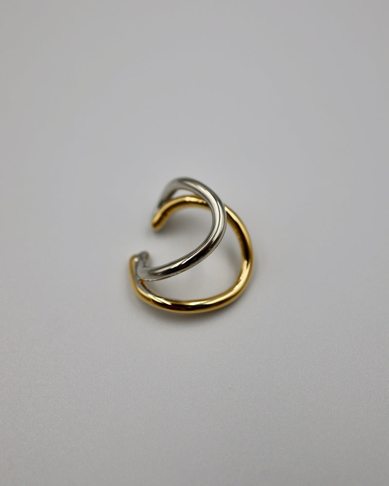 wavy golsil line ear cuff